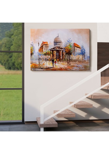Paris Sokakları Yağlıboya Görünüm Dekoratif Kanvas Duvar TABLOSU-3485 indirimleri