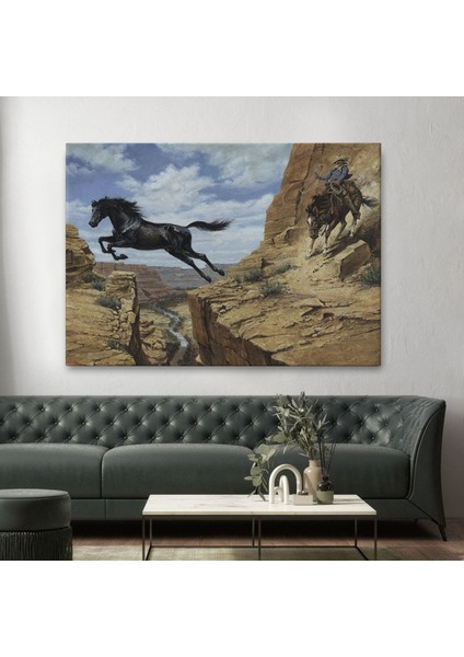 Atı Yakalamaya Çalışan Kavboy TABLOSU-6537 fiyatları