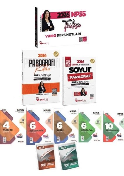 Hoca Kafası 2026 Kpss Türkçe Video Ders Notları+Paragrafı Kafala + Soyut Soru Bankası+7'li Deneme
