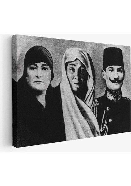 Atatürk Portre Tablosu Mustafa Kemal Atatürk Dikdörtgen Dekoratif Kanvas TABLO-FL-136