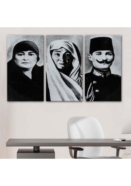 Atatürk Portre Tablosu Mustafa Kemal Atatürk Dikdörtgen Dekoratif Kanvas TABLO-FL-136