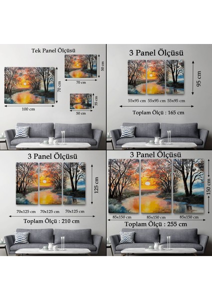 Kış Mevsiminde Karlı Bir Nehir Manzarası Duvar TABLOSU-3464