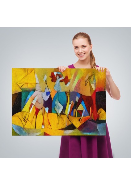 Modern Tarz Soyut Yağlıboya Görünüm Dekoratif Kanvas Duvar TABLOSU-3522 fırsatları