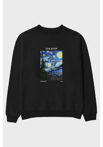 Van Gogh The Starry Night Ön Baskılı Oversize Sweatshirt Erkek Kadın Unisex
