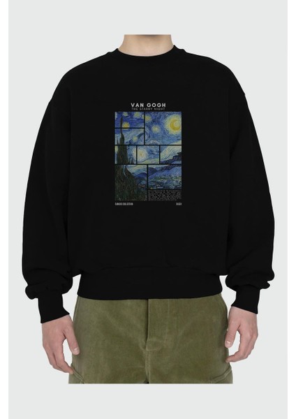 Van Gogh The Starry Night Ön Baskılı Oversize Sweatshirt Erkek Kadın Unisex fiyatları