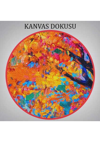 Sonbahar Ağaçları Yağlıboya Görünüm Dekoratif Kanvas Duvar TABLOSU-3459