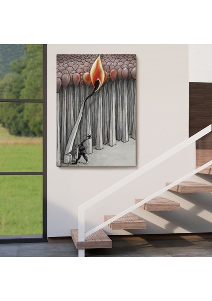 Bütün Uyuyanları Uyandırmaya Bir Uyanık Yeter Sürreal Duvar TABLOSU-6070 fırsatları