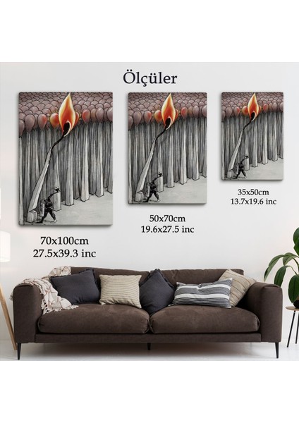 Bütün Uyuyanları Uyandırmaya Bir Uyanık Yeter Sürreal Duvar TABLOSU-6070 indirimleri