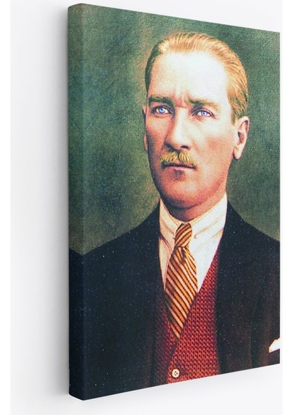 Atatürk Portre Tablosu Mustafa Kemal Atatürk Dikdörtgen Dekoratif Kanvas Tablo-Cs-69