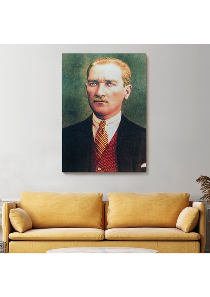 Atatürk Portre Tablosu Mustafa Kemal Atatürk Dikdörtgen Dekoratif Kanvas Tablo-Cs-69 fiyatları