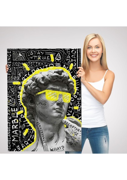 Michelangelo Buonarroti Davud Pop Art TABLOSU-6376 modelleri