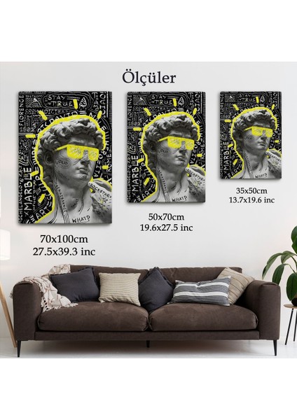 Michelangelo Buonarroti Davud Pop Art TABLOSU-6376 indirimleri