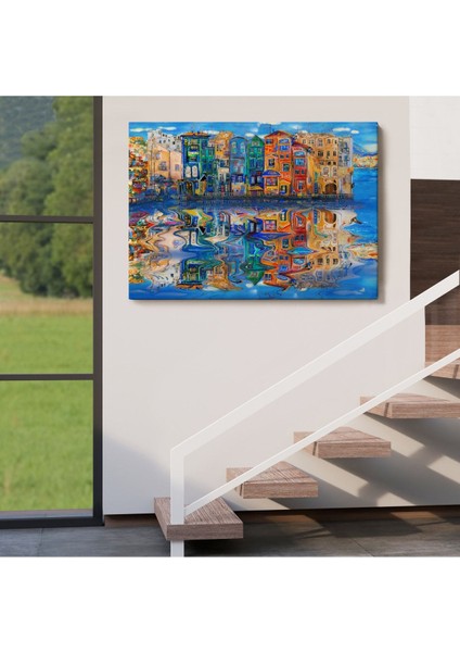 Amsterdam Hollada Şehir Yansıması Duvar TABLOSU-1208 indirimleri