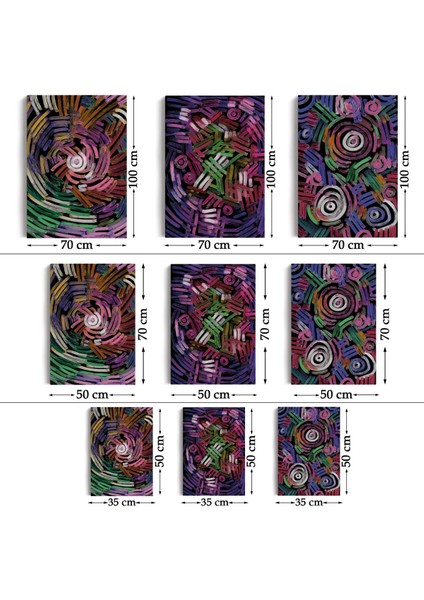 Soyut Sürreal Şekiller Dekoratif Duvar Tablosu Üçlü SET-EŞ-118 fırsatları