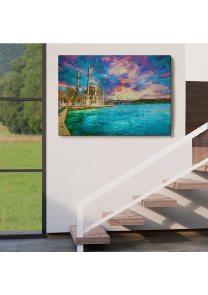 Fırça Darbeleri ile Soyut Yağlıboya Görünüm Dekoratif Kanvas Duvar Tablosu(Tek PARÇA)-3760 fırsatları