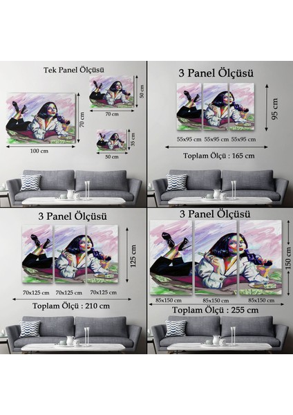 Silahlı Gangster Kız Pop Art Dekoratif Duvar TABLOSU-3530