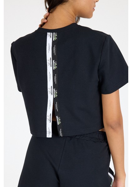 Kadın Arka Yırtmaç Detaylı Crop