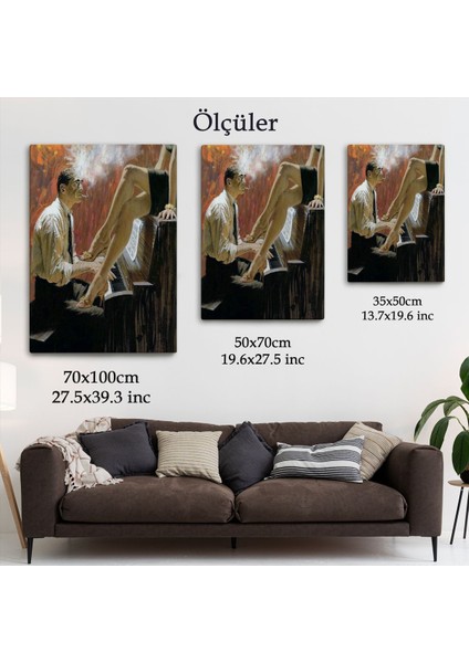 Piyano Çalan Adam ve Kadın Duvar TABLOSU-6191 indirimleri