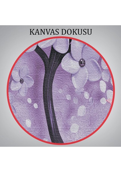 Mavi Inci Çiçekler ve Kelebekler Dekoratif Kanvas Duvar TABLOSU-3738