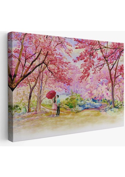 Sakura Ağacının Altındaki Sevgililer Kanvas TABLO-5082