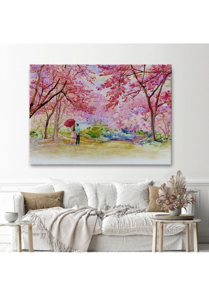 Sakura Ağacının Altındaki Sevgililer Kanvas TABLO-5082 fiyatları