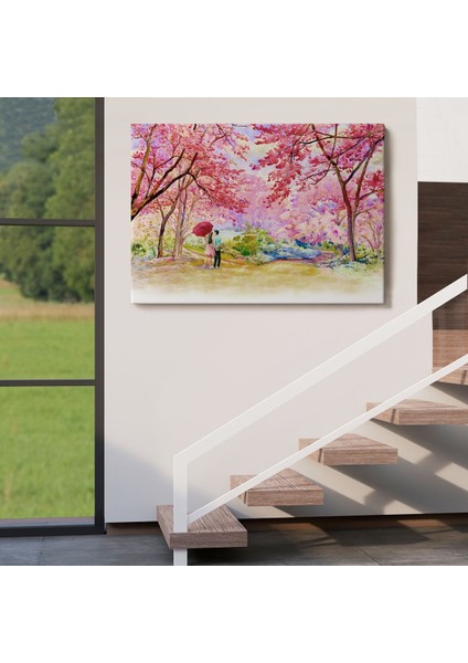 Sakura Ağacının Altındaki Sevgililer Kanvas TABLO-5082 indirimleri