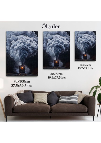 Gri Dumanı ile Kara Tren TABLOSU-6015 indirimleri