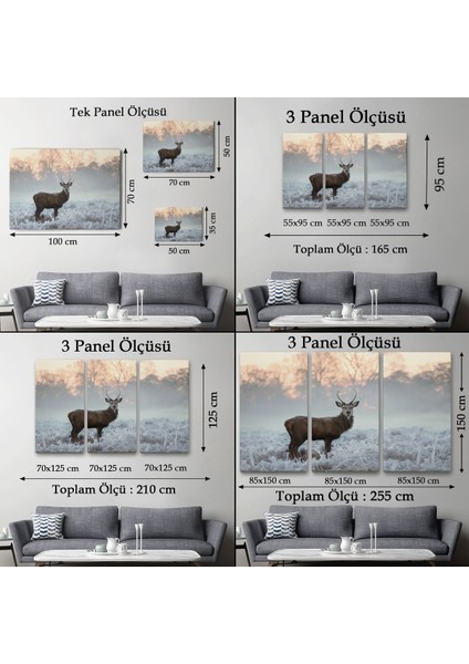 Geyik Dekoratif Kanvas Tablo 1166