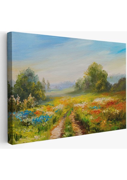 Çiçek Tarlası Yağlıboya Görünümlü Duvar TABLOSU-1203