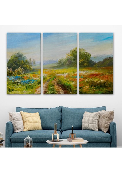 Çiçek Tarlası Yağlıboya Görünümlü Duvar TABLOSU-1203 modelleri