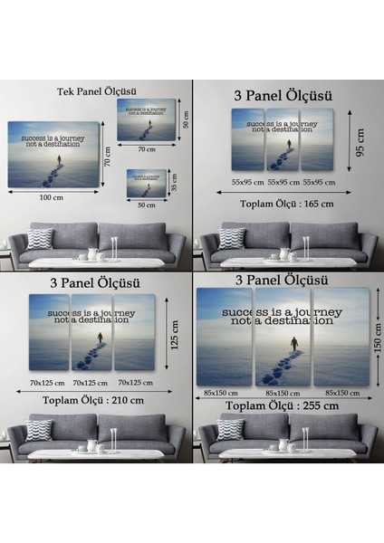Başarı Bir Yolculuktur Varış Noktası Değil Kanvas Tablo, Motivasyonel Yazı TABLOSU-5388