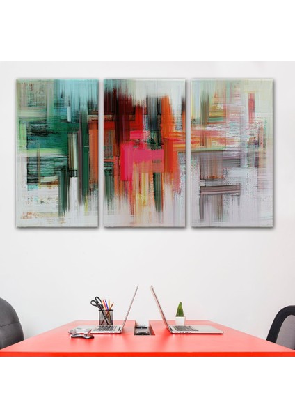 Fırça Darbeleri ile Soyut Yağlıboya Görünüm Dekoratif Kanvas Duvar TABLOSU-3758 modelleri