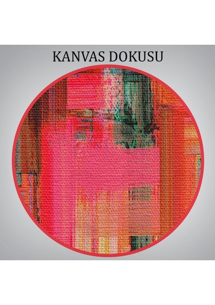 Fırça Darbeleri ile Soyut Yağlıboya Görünüm Dekoratif Kanvas Duvar TABLOSU-3758