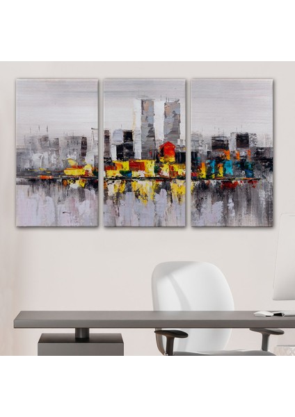 New York Şehir Manzarası Yağlıboya Görünüm Dekoratif Kanvas Duvar TABLOSU-3557 modelleri