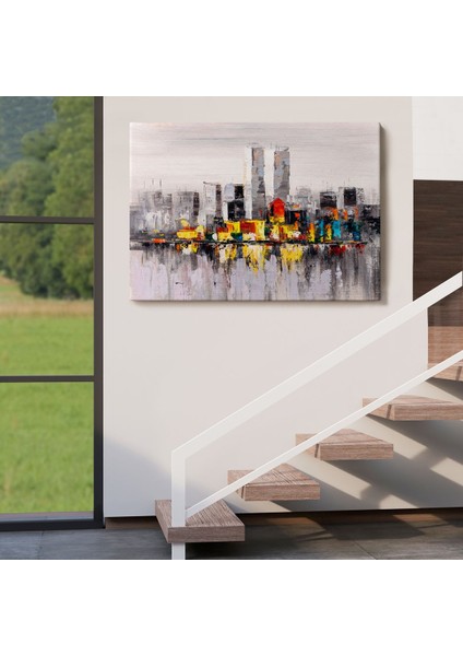 New York Şehir Manzarası Yağlıboya Görünüm Dekoratif Kanvas Duvar TABLOSU-3557 indirimleri