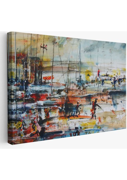 Limandaki Tekneler Kanvas Duvar TABLOSU-1185