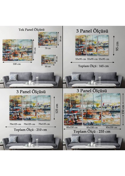 Limandaki Tekneler Kanvas Duvar TABLOSU-1185