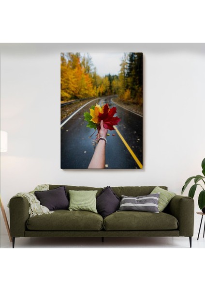 Sonbaharın Renkli Yaprakları ve Yol Manzarası Duvar TABLOSU-6089 fiyatları