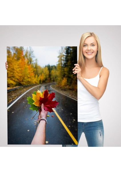 Sonbaharın Renkli Yaprakları ve Yol Manzarası Duvar TABLOSU-6089 modelleri