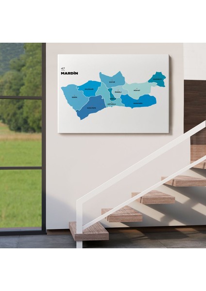Mardin Ili ve Ilçeler Haritası Dekoratif Kanvas Tablo 1417 fırsatları