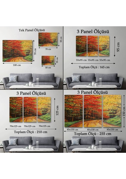 Orman Yolu Yağlıboya Görünüm Dekoratif Kanvas Duvar TABLOSU-3764