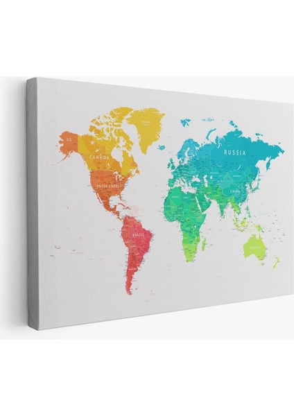 Dünya Haritası Dekoratif Kanvas Tablo 1108