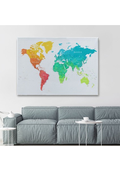 Dünya Haritası Dekoratif Kanvas Tablo 1108 fiyatları