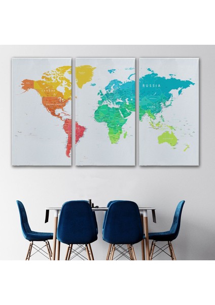 Dünya Haritası Dekoratif Kanvas Tablo 1108 modelleri