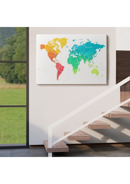 Dünya Haritası Dekoratif Kanvas Tablo 1108 indirimleri