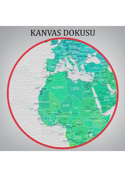 Dünya Haritası Dekoratif Kanvas Tablo 1108