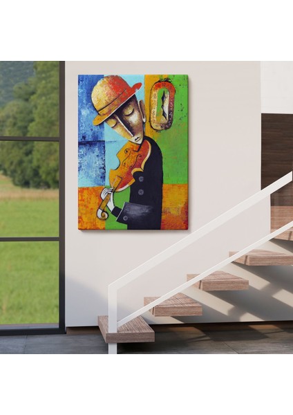Keman Çalan Müzisyen Sürreal Adam Duvar TABLO-6447 fırsatları