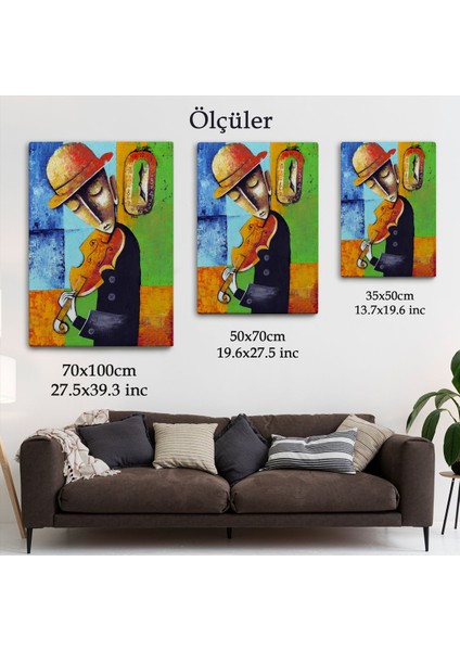 Keman Çalan Müzisyen Sürreal Adam Duvar TABLO-6447 indirimleri