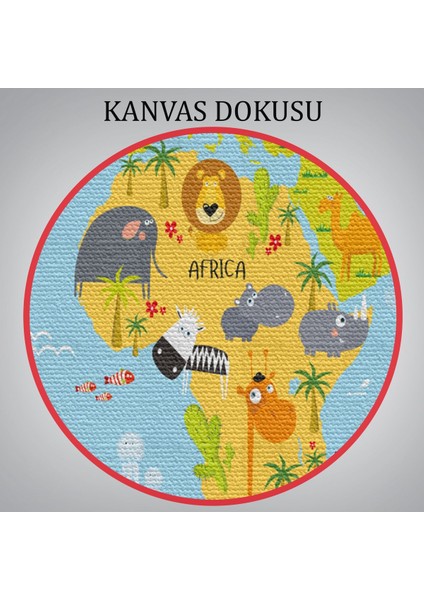 Çocuk Odası Hayvanlar Alemi Dünya Haritası 1007