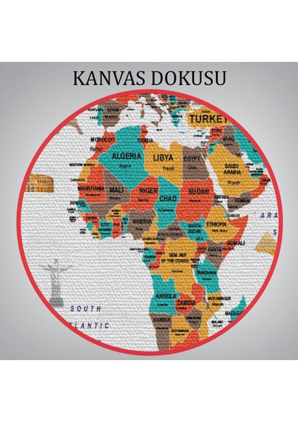 Dünya Haritası Ülke Bayraklı ve Başkentli Kanvas Tablo 1923